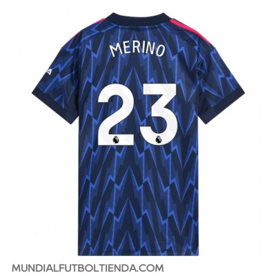 Camiseta Arsenal Mikel Merino #23 Segunda Equipación Replica 2025-26 para mujer mangas cortas Camiseta Arsenal Mikel Merino #23 Segunda Equipación Replica 2025-26 para mujer mangas cortas